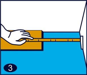 Измерение размера последней доски в ряду каменного ламината Измерение размера последней доски в ряду